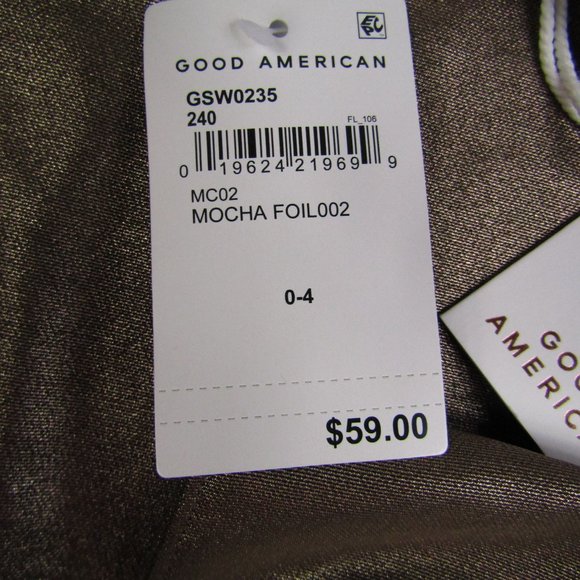 Good American NEW Size 0-4 XS-XL Gold Sarong Foil Leg Daze Beach Summer Swim - Picture 5 of 8